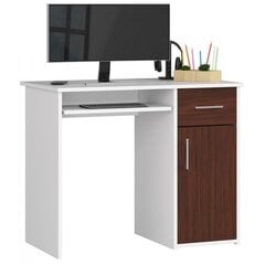 NORE Pin -työpöytä, valkoinen/tummanruskea hinta ja tiedot | Tietokonepöydät ja työpöydät | hobbyhall.fi