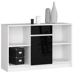 Lipasto NORE B17, 120 cm, valkoinen/musta hinta ja tiedot | Lipastot | hobbyhall.fi