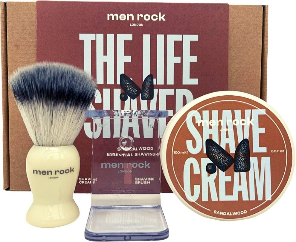 Parranajopakkaus Men Rock The Life Shaver Sandalwood Essential Shaving Kit hinta ja tiedot | Parranajo ja karvanpoisto | hobbyhall.fi