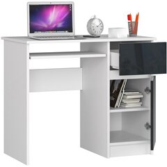 NORE Piksel työpöytä, oikeanpuoleinen, valkoinen/tummanharmaa hinta ja tiedot | Tietokonepöydät ja työpöydät | hobbyhall.fi