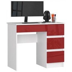 NORE A7 työpöytä, oikeanpuoleinen, valkoinen/punainen hinta ja tiedot | Tietokonepöydät ja työpöydät | hobbyhall.fi
