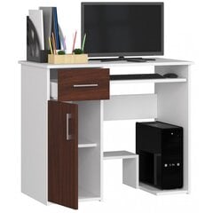 NORE Jay työpöytä, valkoinen/tummanruskea hinta ja tiedot | Tietokonepöydät ja työpöydät | hobbyhall.fi