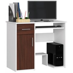 NORE Jay työpöytä, valkoinen/tummanruskea hinta ja tiedot | Tietokonepöydät ja työpöydät | hobbyhall.fi