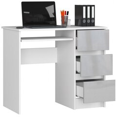 Työpöytä NORE A6, oikeanpuoleinen, valkoinen/vaaleanharmaa. hinta ja tiedot | Tietokonepöydät ja työpöydät | hobbyhall.fi