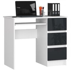 Työpöytä NORE A6, oikeanpuoleinen, valkoinen/harmaa hinta ja tiedot | Tietokonepöydät ja työpöydät | hobbyhall.fi