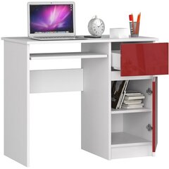 NORE Piksel työpöytä, oikeanpuoleinen, valkoinen/punainen hinta ja tiedot | Tietokonepöydät ja työpöydät | hobbyhall.fi