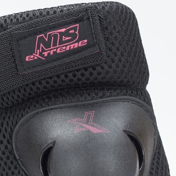 Nils Extreme H706, mustan /vaaleanpunaisen värinen Turvavarusteiden setti hinta ja tiedot | Suojat rullaluisteluun | hobbyhall.fi