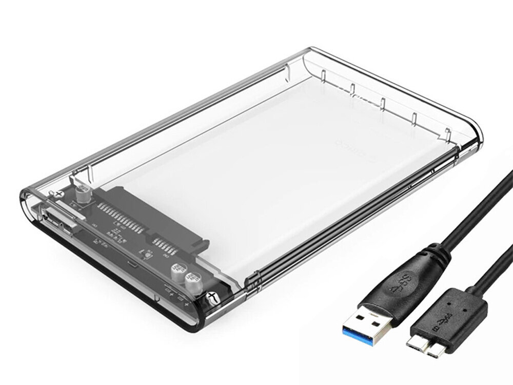 Kiintolevykotelo HDD 2.5" SATA, läpinäkyvä hinta ja tiedot | Ulkoisten kovalevyjen kotelot | hobbyhall.fi