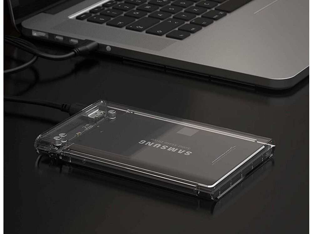 Kiintolevykotelo HDD 2.5" SATA, läpinäkyvä hinta ja tiedot | Ulkoisten kovalevyjen kotelot | hobbyhall.fi