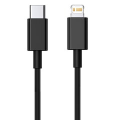 DCO USB-C-Lightning Data- ja laturikaapeli Apple iPhone 13 Mini Pro Max 1m, musta A2249 (MXOK2ZM/A) (OEM) hinta ja tiedot | Puhelinkaapelit | hobbyhall.fi