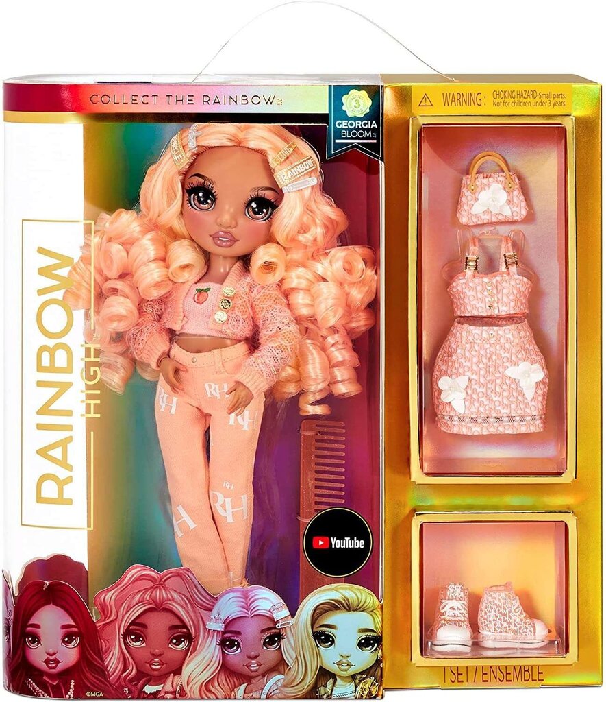 Doll Rainbow korkea Lelle Peach, 29 cm hinta ja tiedot | Tyttöjen lelut | hobbyhall.fi