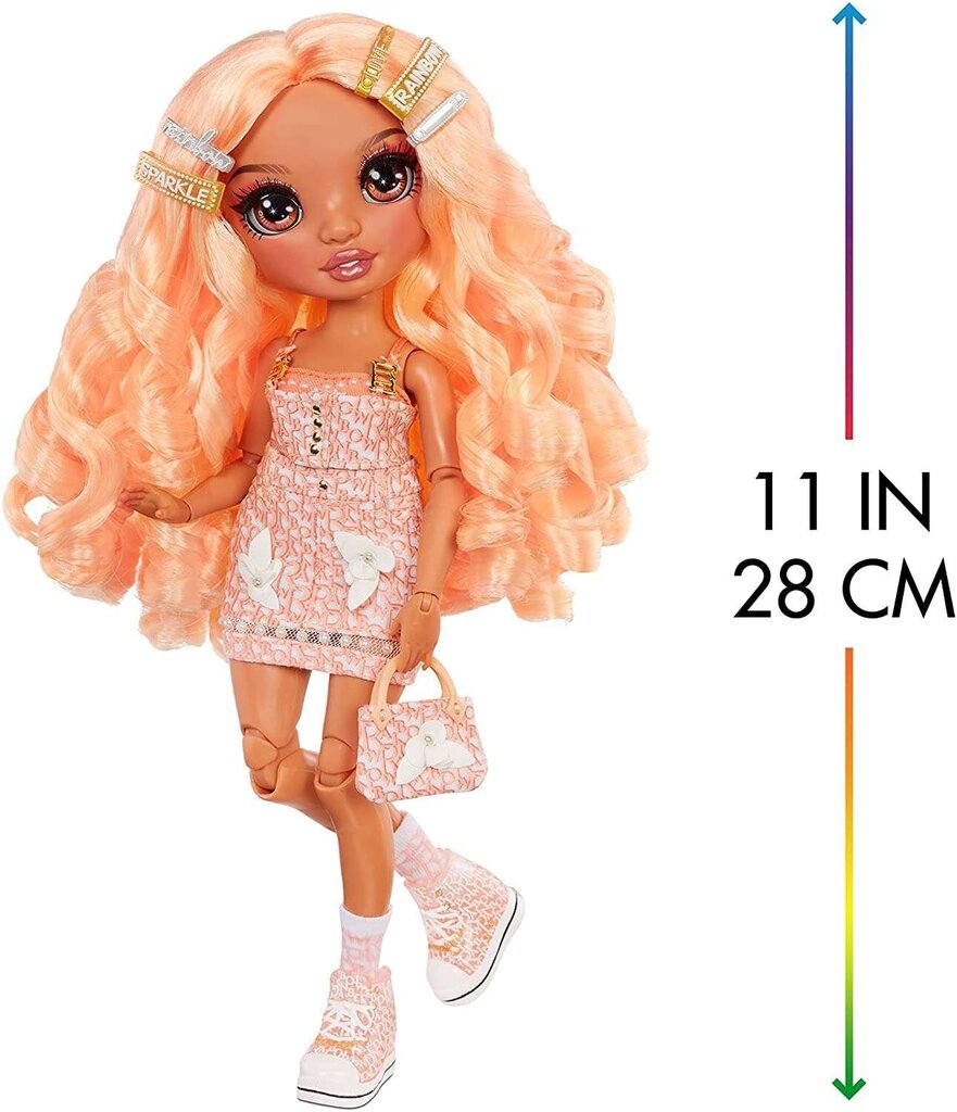 Doll Rainbow korkea Lelle Peach, 29 cm hinta ja tiedot | Tyttöjen lelut | hobbyhall.fi