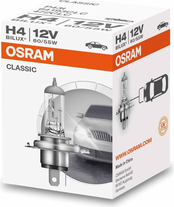 Auton polttimo Osram Classic H4, 1 kpl hinta ja tiedot | Polttimot | hobbyhall.fi