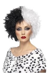 Cruella peruukki, mustan /valkoisen värinen hinta ja tiedot | Naamiaisasut | hobbyhall.fi