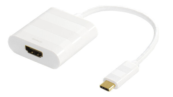 Deltaco USBC-HDMI1, USB, HDMI, 0.1 metrin pituinen sovitin hinta ja tiedot | Adapterit | hobbyhall.fi