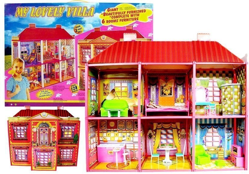 Suuri nukkekoti My Lovely Villa hinta ja tiedot | Tyttöjen lelut | hobbyhall.fi