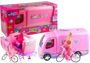 Vaaleanpunainen matkailuauto nokkapyörällä hinta ja tiedot | Tyttöjen lelut | hobbyhall.fi