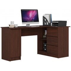NORE B20 työpöytä, oikeanpuoleinen, 124,7 x 77 x 85 cm, tummanruskea hinta ja tiedot | Tietokonepöydät ja työpöydät | hobbyhall.fi