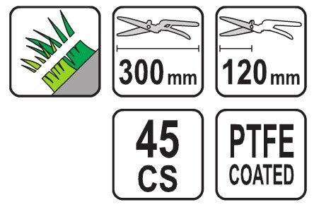 Flo, Ruohosakset teflonilla 120x300mm (99301) hinta ja tiedot | Puutarhatyökalut | hobbyhall.fi