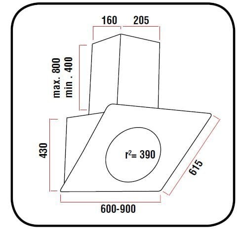 Schlosser 3011 W 60/1000 hinta ja tiedot | Liesituulettimet | hobbyhall.fi