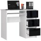 Työpöytä NORE A6, oikeanpuoleinen, valkoinen/musta hinta ja tiedot | Tietokonepöydät ja työpöydät | hobbyhall.fi