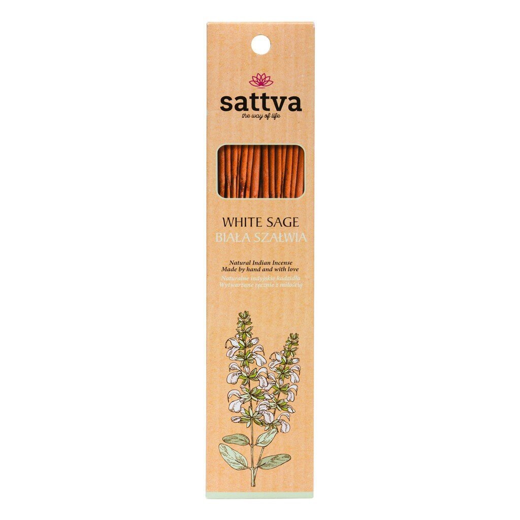 Tuoksutikut Valkoinen Salvia Sattva Ayurveda, 15 kappaletta hinta ja tiedot | Huonetuoksut | hobbyhall.fi