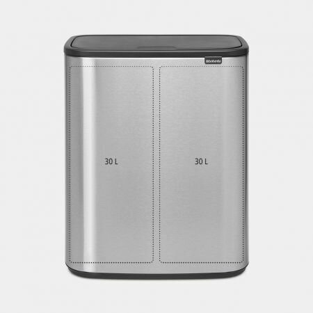 Jäteastia Brabantia, Bo Touch Bin 2x30L, Matt Steel FPP hinta ja tiedot | Roska-astiat | hobbyhall.fi