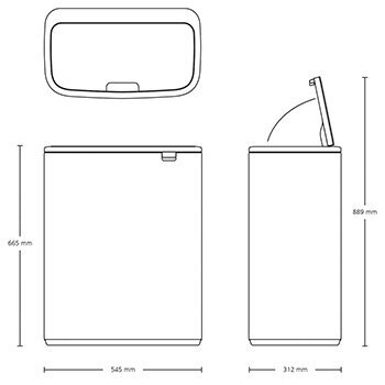 Jäteastia Brabantia, Bo Touch Bin 2x30L, Matt Steel FPP hinta ja tiedot | Roska-astiat | hobbyhall.fi