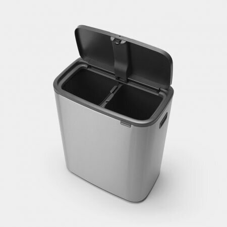 Jäteastia Brabantia, Bo Touch Bin 2x30L, Matt Steel FPP hinta ja tiedot | Roska-astiat | hobbyhall.fi