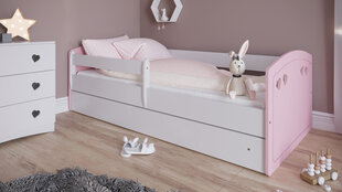 Lasten sänky Kocot Kids Julia, 80x160 cm, vaaleanpunainen/valkoinen hinta ja tiedot | Lastensängyt | hobbyhall.fi