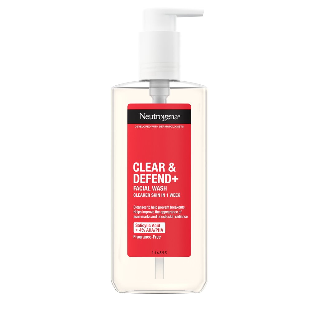 Kasvojen puhdistusgeeli NEUTROGENA Clear & Defend+ Facial, 200 ml hinta ja tiedot | Kasvojen puhdistusaineet | hobbyhall.fi