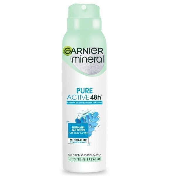 Garnier Mineral Pure Active 48h deodorantti naisille, 150 ml hinta ja tiedot | Deodorantit | hobbyhall.fi