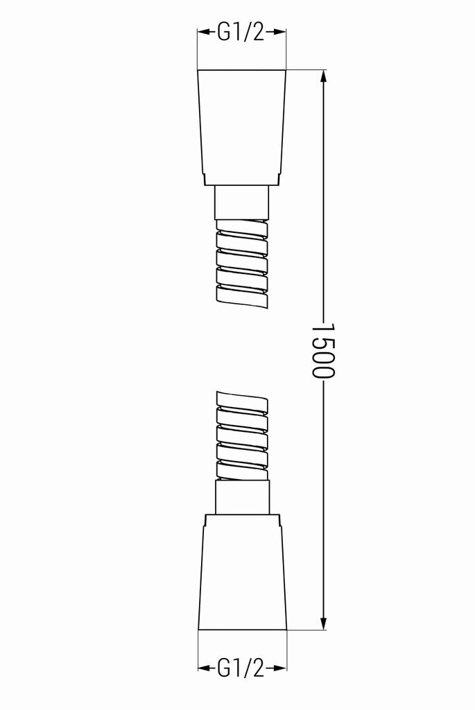 Mexen suihkuletku 150 cm, valkoinen hinta ja tiedot | Suihkupäät ja tarvikkeet | hobbyhall.fi