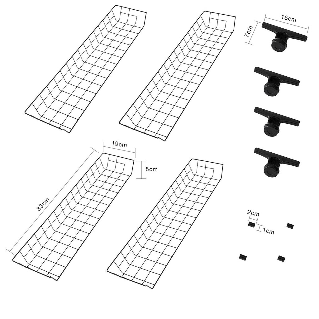 2 hyllyn setti SoBuy FRG34-P02, musta hinta ja tiedot | Hyllyt | hobbyhall.fi