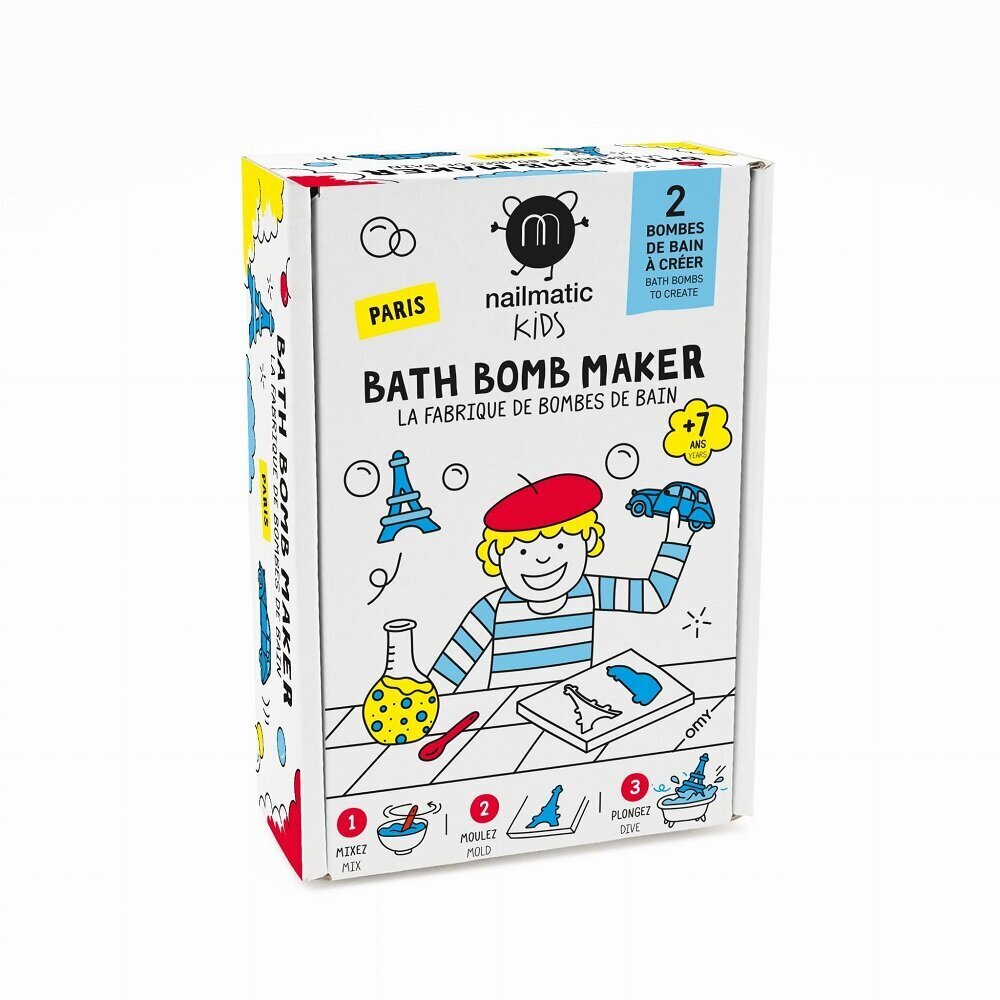 Kylpypommin valmistussarja lapsille Nailmatic Kids Bath Bomb Maker Paris, 2 kpl hinta ja tiedot | Suihkusaippuat ja suihkugeelit | hobbyhall.fi