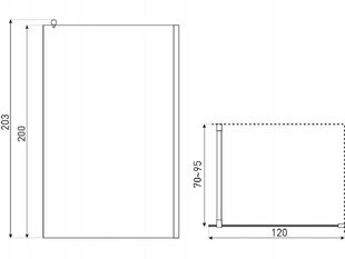 Kerra Walk-in Flash 120 suihkuseinä hinta ja tiedot | Suihkuseinät ja -ovet | hobbyhall.fi