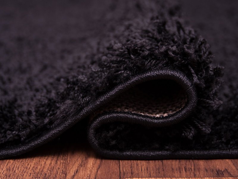 Shaggy mustan värinen matto, 160 cm x 220 cm hinta ja tiedot | Isot matot | hobbyhall.fi