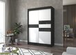 Adrk Furniture Batia 150 cm, mustan /valkoisen värinen vaatekaappi hinta ja tiedot | Kaapit | hobbyhall.fi