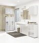 NORE Fin -kylpyhuonekaappi, 2 ovea, 140 x 30 x 30 cm, valkoinen / harmaa hinta ja tiedot | Kylpyhuonekaapit | hobbyhall.fi