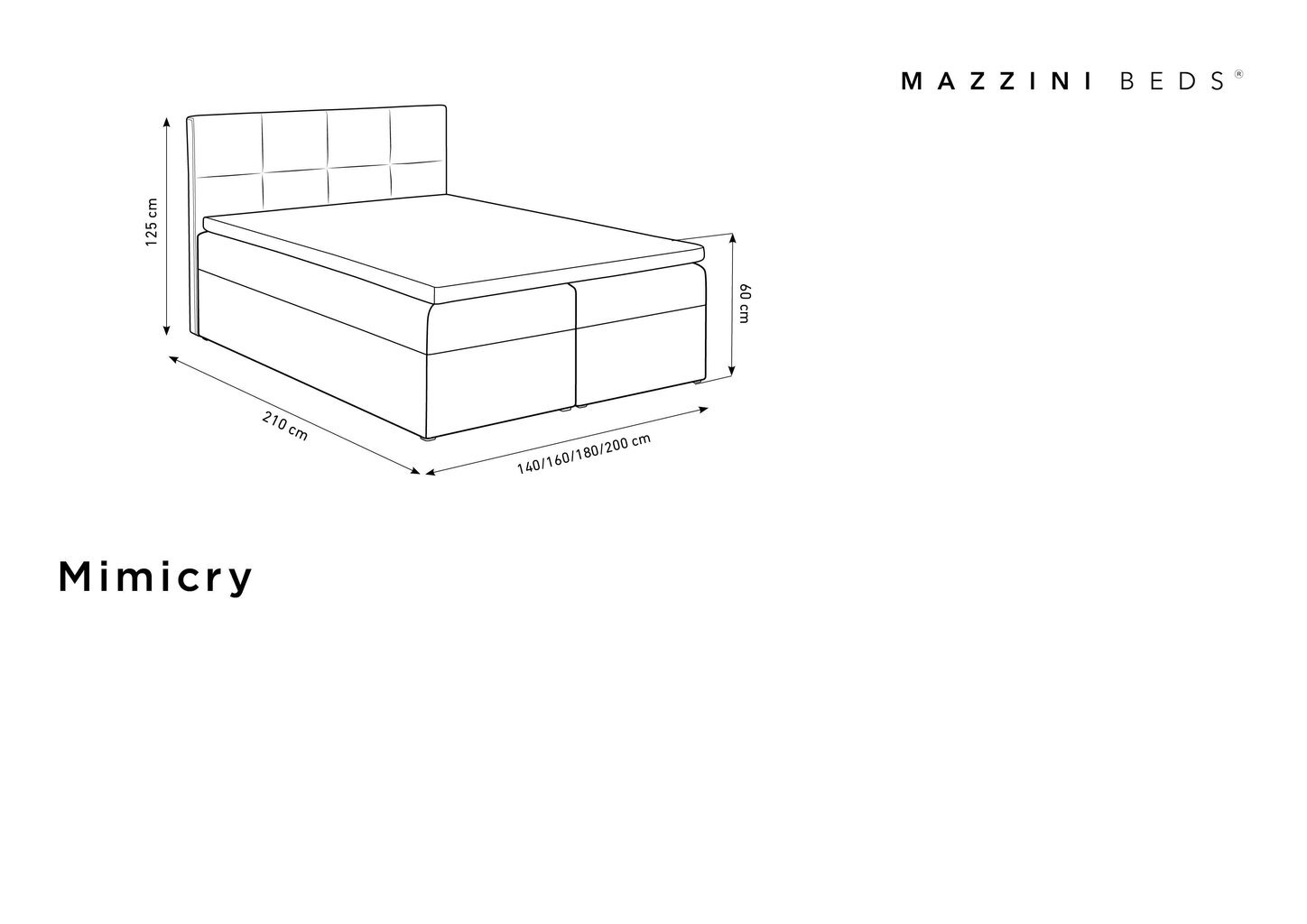 Mazzini Beds Mimicry 160 cm x 200 cm, beigen värinen sänky hinta ja tiedot | Sängyt | hobbyhall.fi