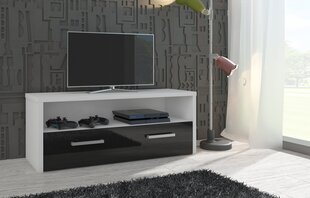 Tirana-TV-taso, 100 x 40 x 40,4 cm, valkoinen / musta hinta ja tiedot | TV-tasot | hobbyhall.fi