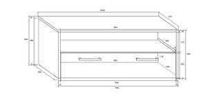 Tirana-TV-taso, 100 x 40 x 40,4 cm, valkoinen / musta hinta ja tiedot | TV-tasot | hobbyhall.fi