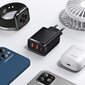 Seinäpikalaturi 30 W 2xUSB + USB-C QC3.0 PD3.0, musta hinta ja tiedot | Puhelimen laturit | hobbyhall.fi