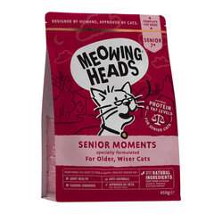 Meowing Heads kuivaruoka seniorikissoille, lohen ja kanan kanssa, 450 g hinta ja tiedot | Kissan kuivaruoka | hobbyhall.fi