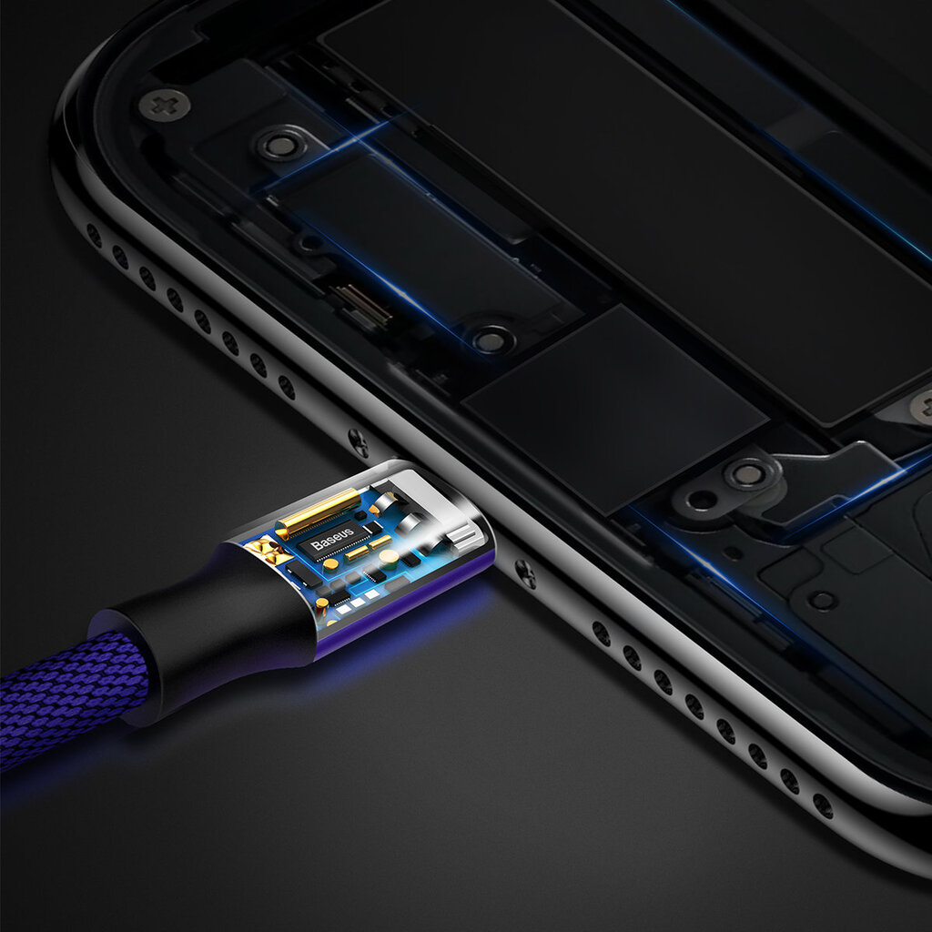 Lataus/Datakaapeli USB - Lightning Baseus Yiven 1,2A, 2m, tummansininen hinta ja tiedot | Puhelinkaapelit | hobbyhall.fi