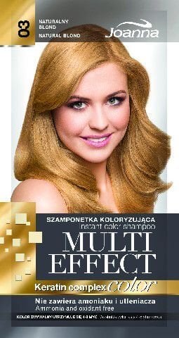 Sävyttävä shampoo Joanna Multi Effect 35 g, 03 Natural Blond hinta ja tiedot | Hiusvärit | hobbyhall.fi