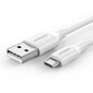 Ugreen US289 mikro-USB-kaapeli, QC 3.0, 2.4A 2 m, valkoinen hinta ja tiedot | Kaapelit ja adapterit | hobbyhall.fi