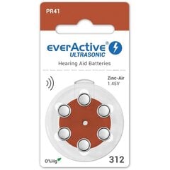 Paristot kuulolaitteeseen everActive Ultrasonic PR41 312, 6 kpl hinta ja tiedot | everActive Kodin remontointi | hobbyhall.fi