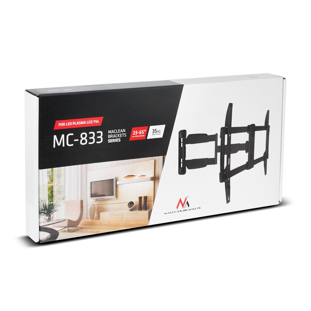 Maclean MC-833, Vesa 600x400, 23" - 70" hinta ja tiedot | TV-seinätelineet | hobbyhall.fi