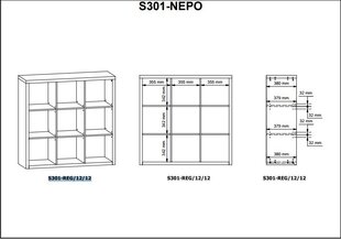 Hylly Nepo Plus REG/12/12/12, valkoinen hinta ja tiedot | Hyllyt | hobbyhall.fi